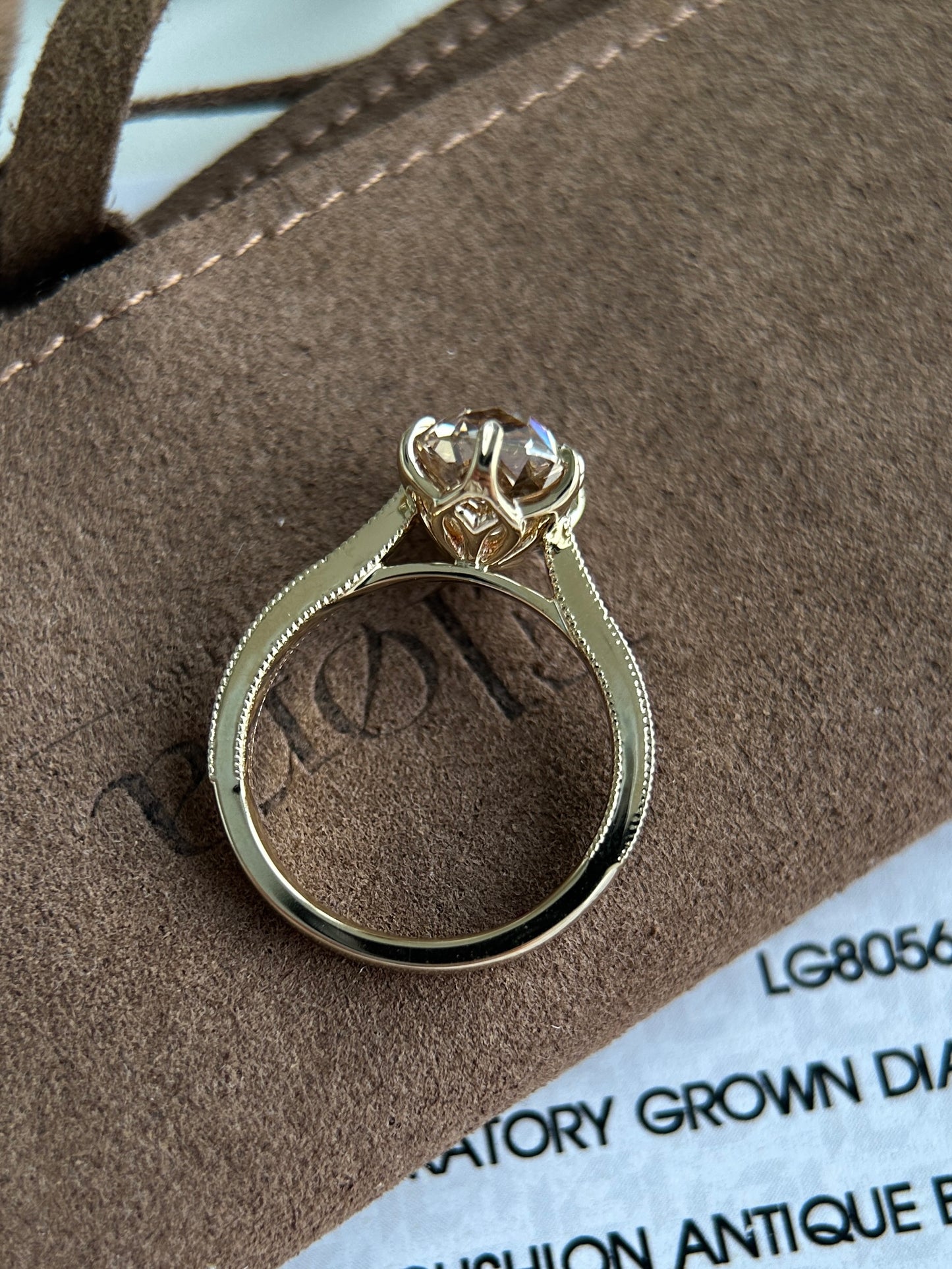 Custom Order Final Payment - 3.12ct Old Mine Cut Lab Grown Diamond Ring