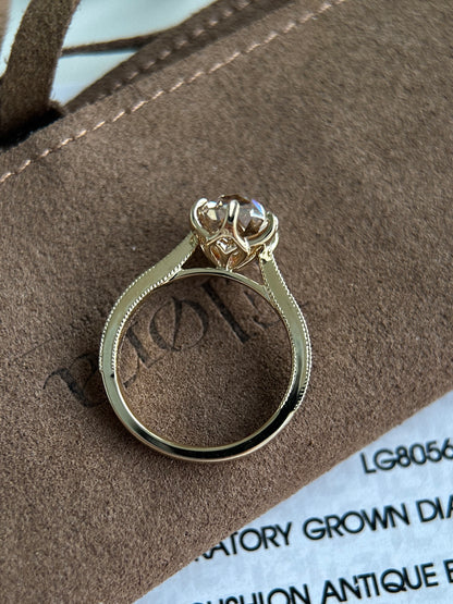 Custom Order Final Payment - 3.12ct Old Mine Cut Lab Grown Diamond Ring