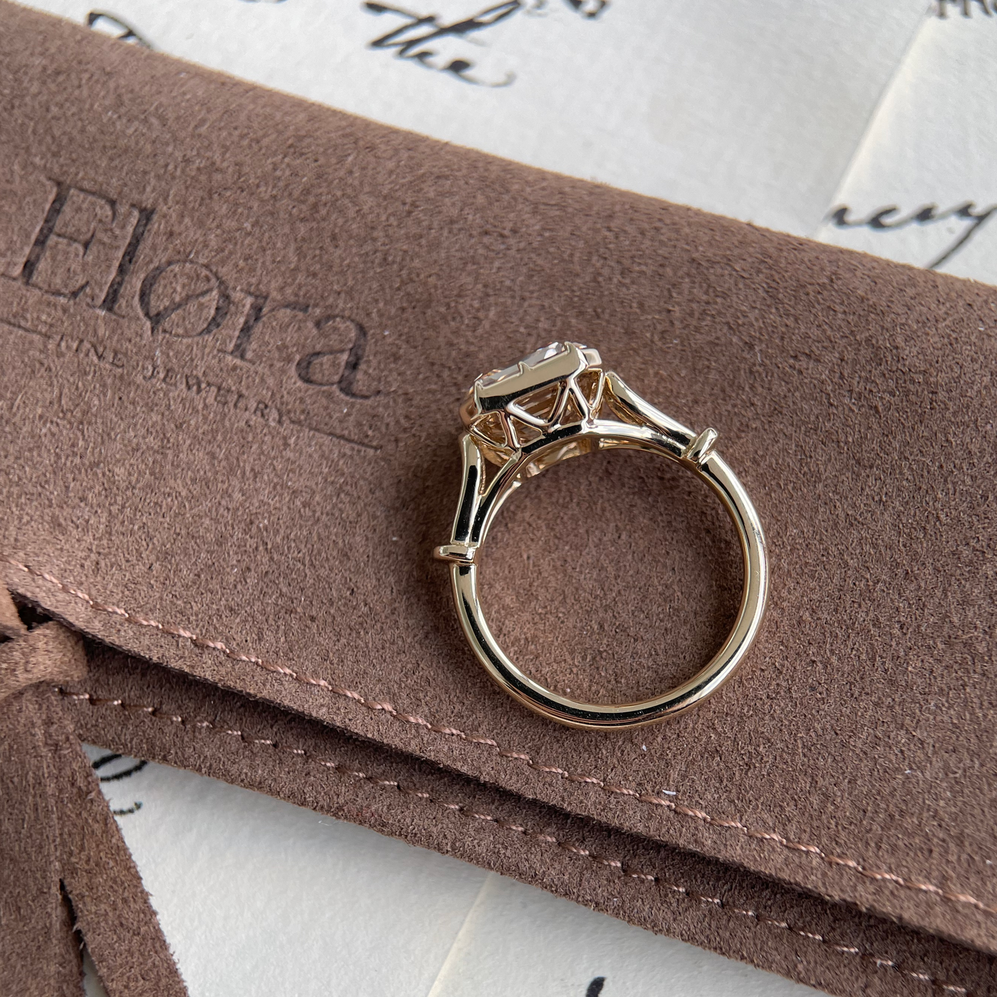 Dahlia-Champagne Asscher Cut Lab Grown Diamond Ring