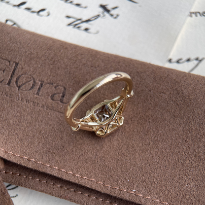 Dahlia-Champagne Asscher Cut Lab Grown Diamond Ring