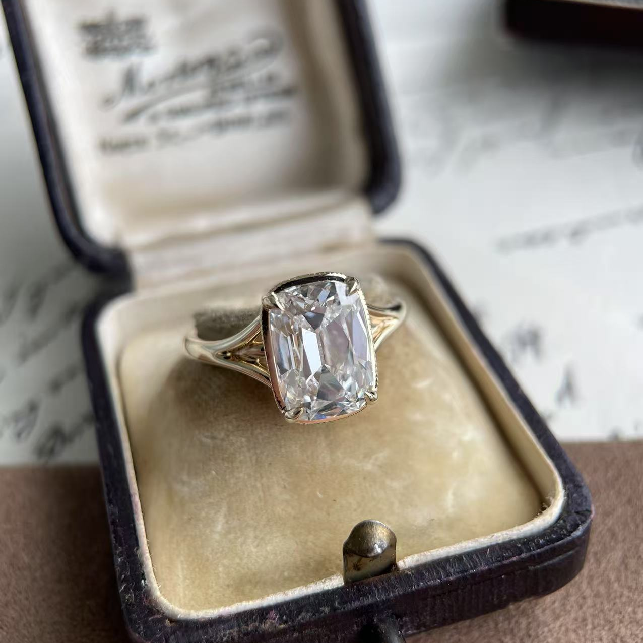 Claire-Old Mine Cut Lab Grown Diamond Engagement Ring