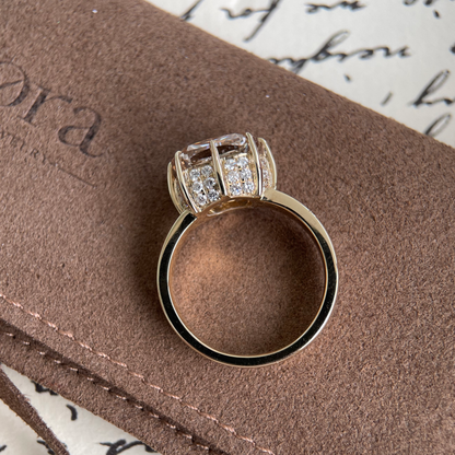 Noa-Champagne Old Mine Cushion Lab Grown Diamond Ring