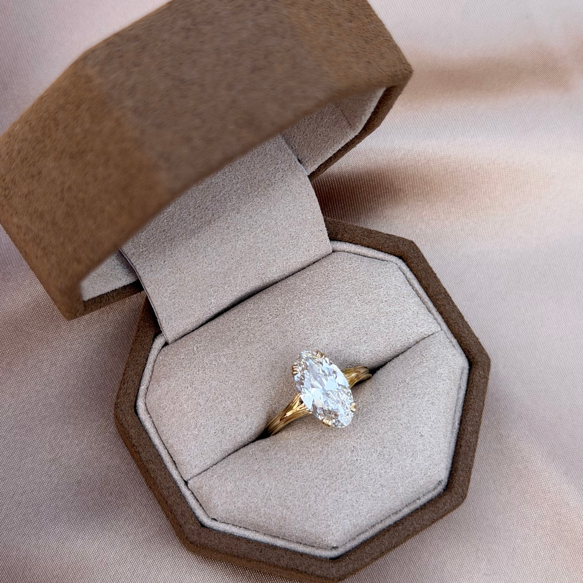 Esther-Moval Cut Lab Grown Diamond Engagement Ring