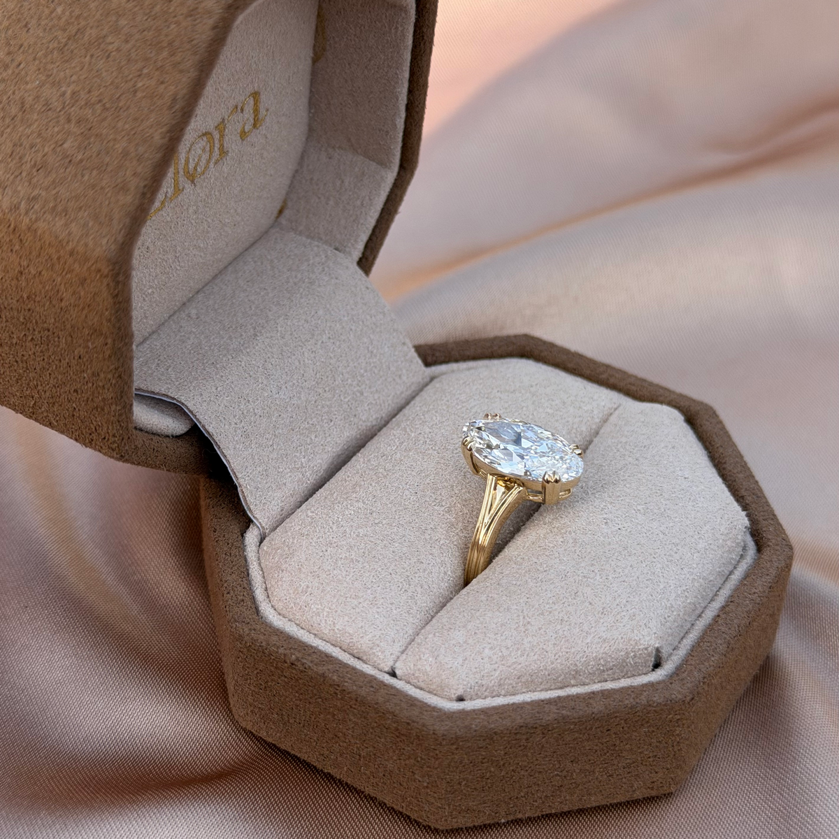 Esther-Moval Cut Lab Grown Diamond Engagement Ring