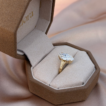 Esther-Moval Cut Lab Grown Diamond Engagement Ring