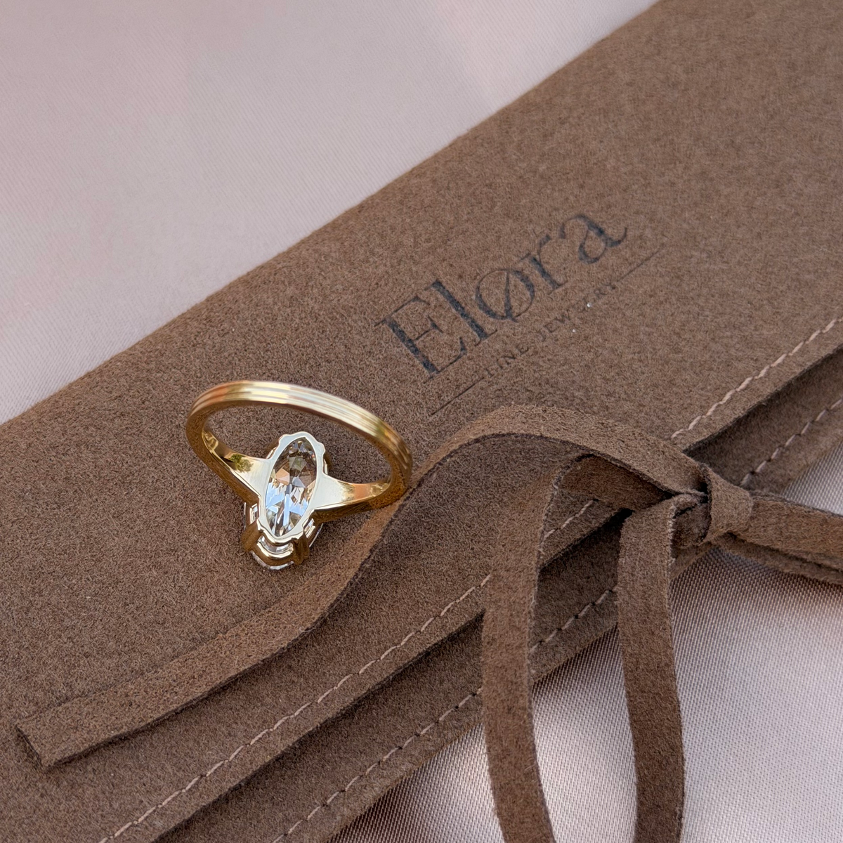 Esther-Moval Cut Lab Grown Diamond Engagement Ring