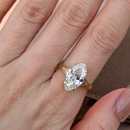 Esther-Moval Cut Lab Grown Diamond Engagement Ring