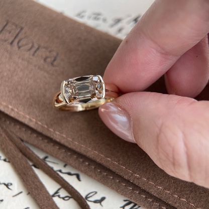 Blair-Champagne Old Mine Cushion Lab Grown Diamond Ring