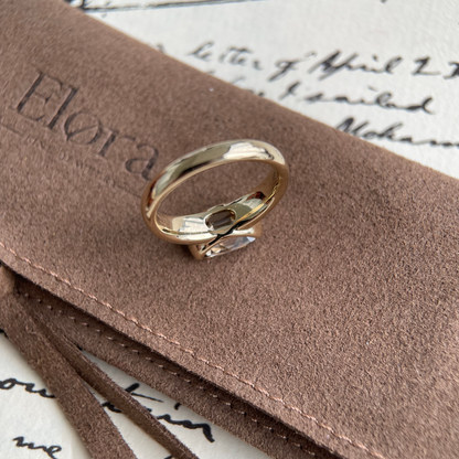 Blair-Champagne Old Mine Cushion Lab Grown Diamond Ring