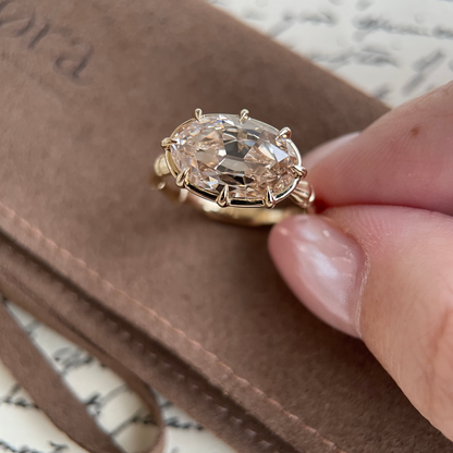 Rowan-Champagne Old Mine Oval Lab Grown Diamond Ring