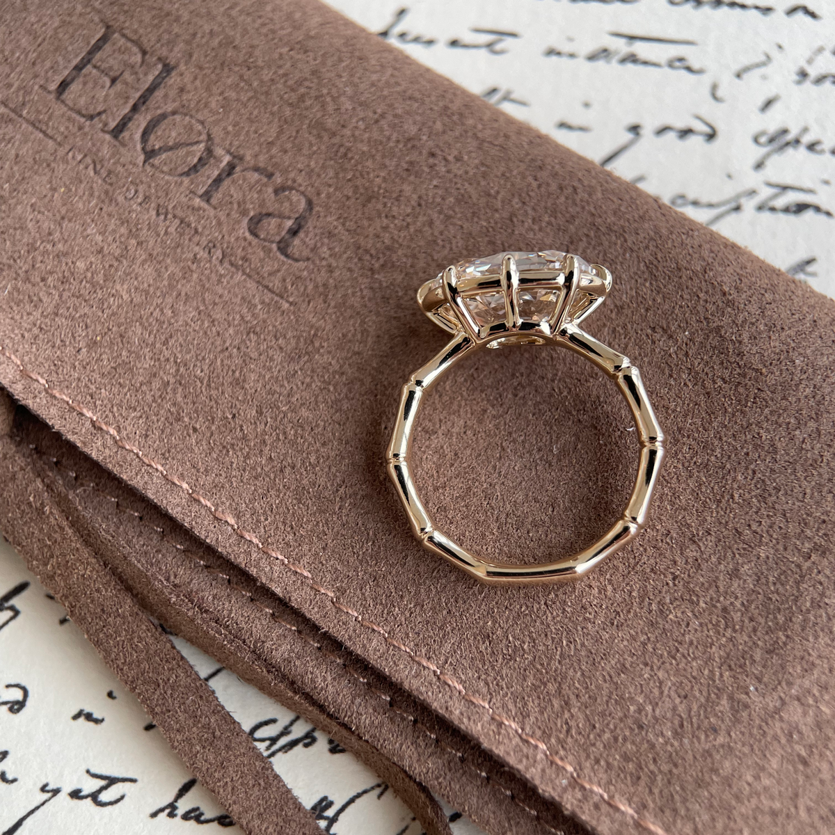 Rowan-Champagne Old Mine Oval Lab Grown Diamond Ring