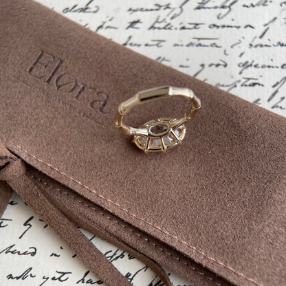 Rowan-Champagne Old Mine Oval Lab Grown Diamond Ring