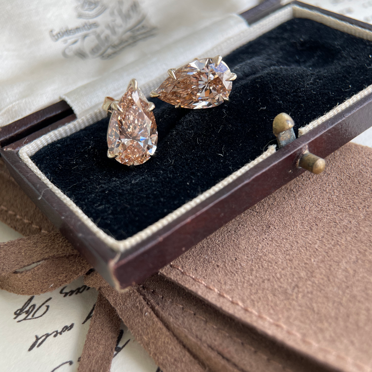 Champagner-Altschliff-Diamant-Ohrhänger