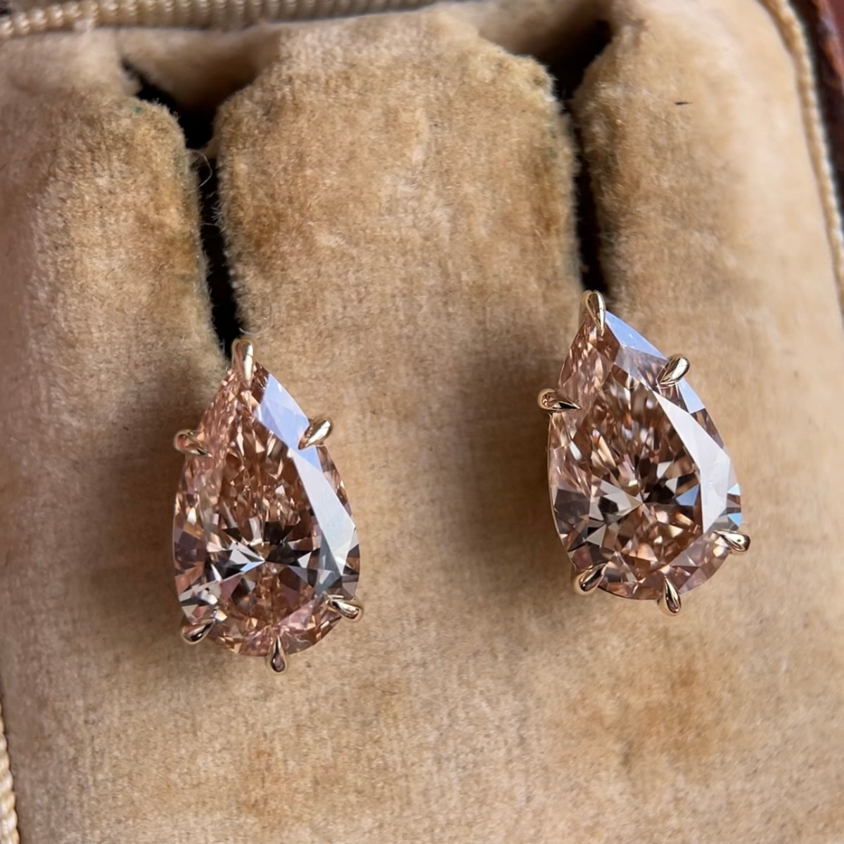 Champagner-Altschliff-Diamant-Ohrhänger
