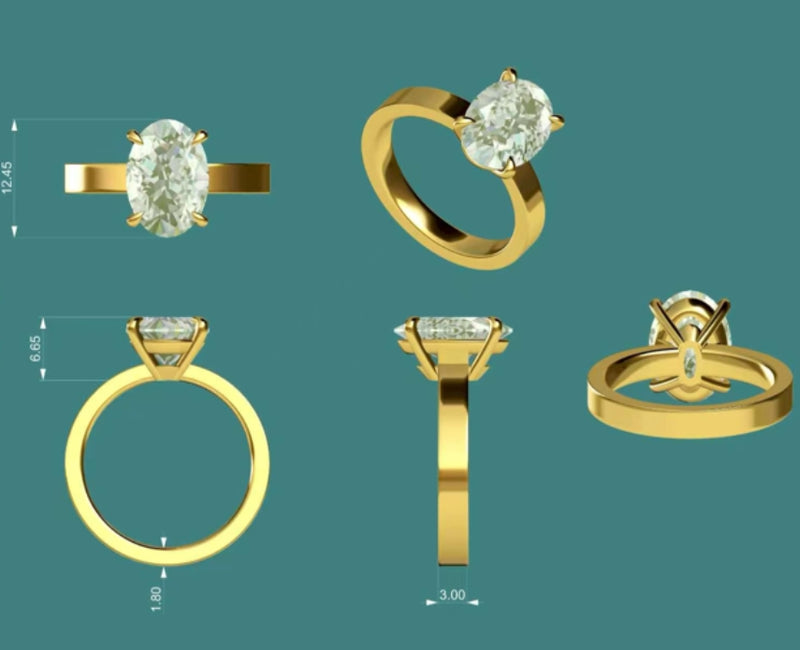Ovale Ost-West-Diamantring