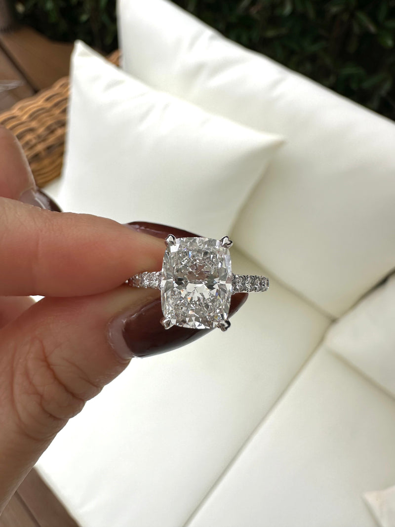 Cushion cut Diamond Pave Ring