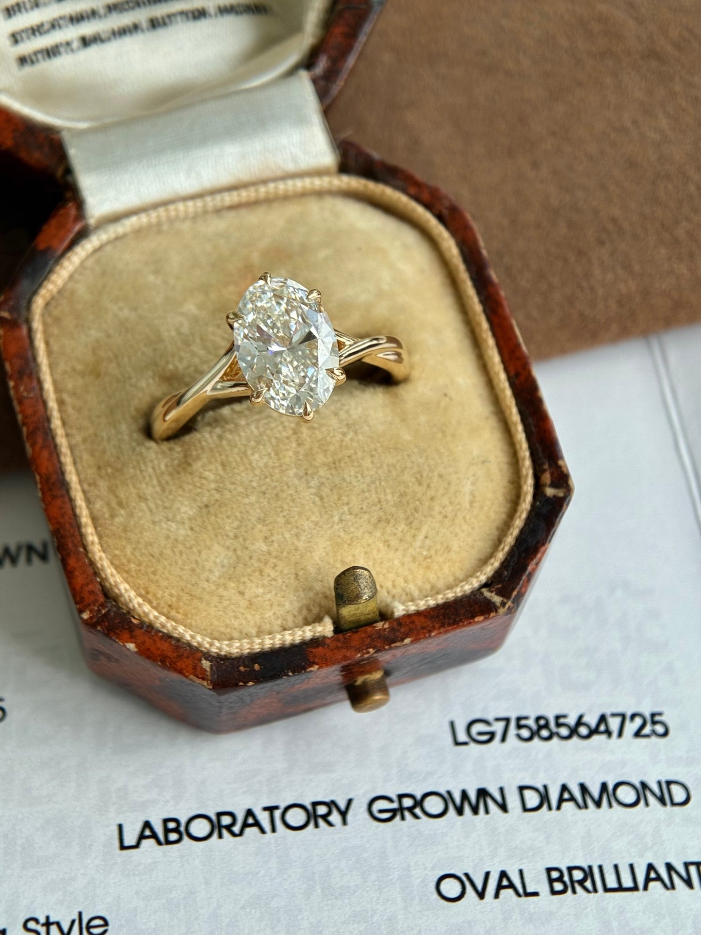 Custom Order Final Payment - 2ct Oval Cut Lab Diamond Ring