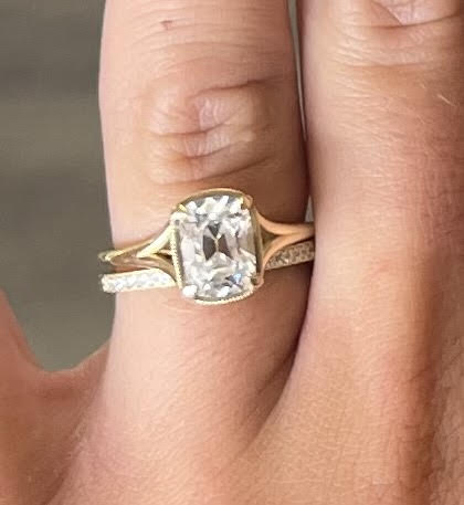 Custom Order Deposit - 2.24ct Old Mine Cushion Cut Lab Grown Diamond Ring