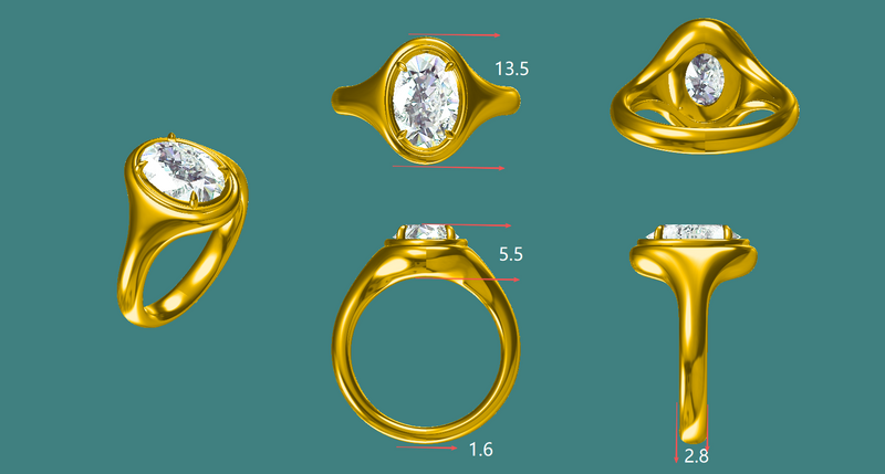 Oval cut Diamond Ring