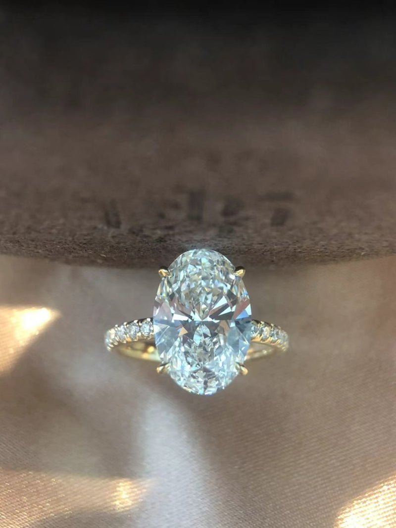 Oval cut Diamond Pave Ring