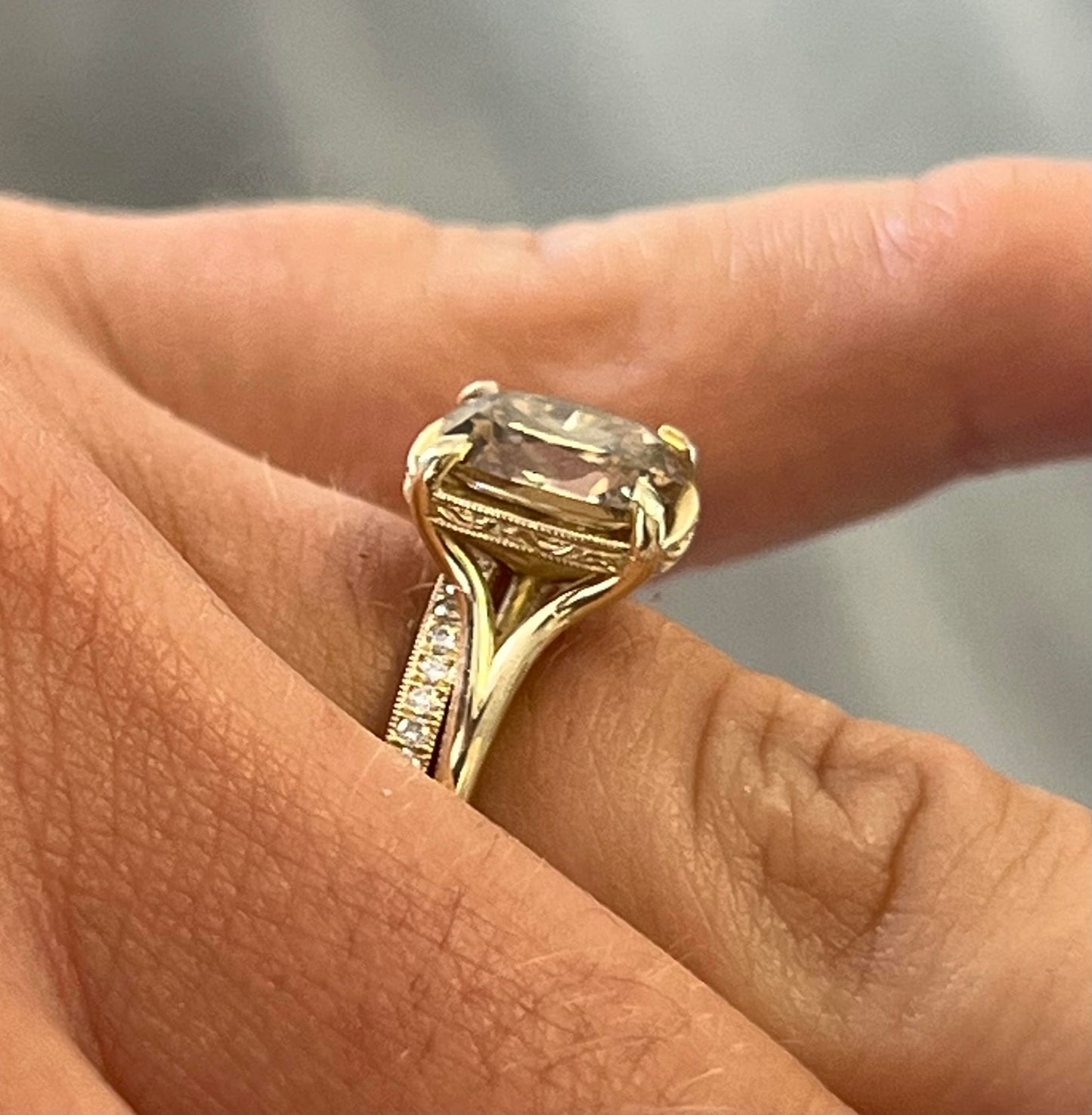 Custom Order Deposit - 2.24ct Old Mine Cushion Cut Lab Grown Diamond Ring