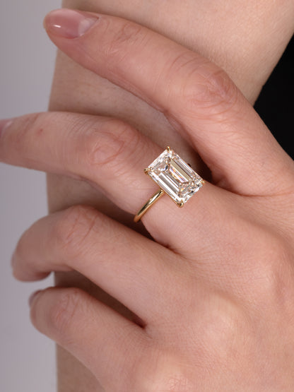 Quanna-Emerald Cut Lab Grown Diamond Ring