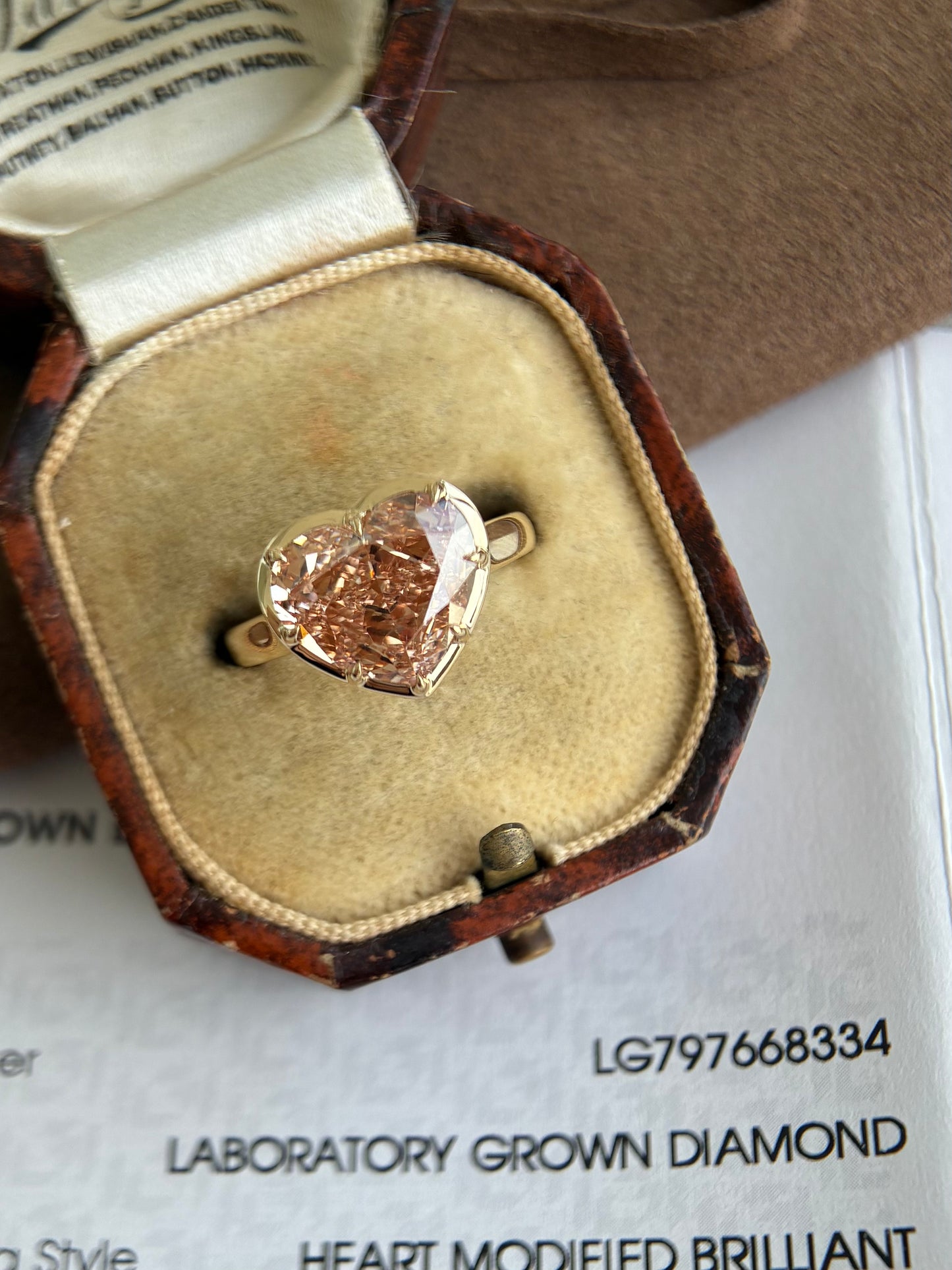 Custom Order Final Payment - Honey -4.78ct Heart Cut Lab Diamond Ring