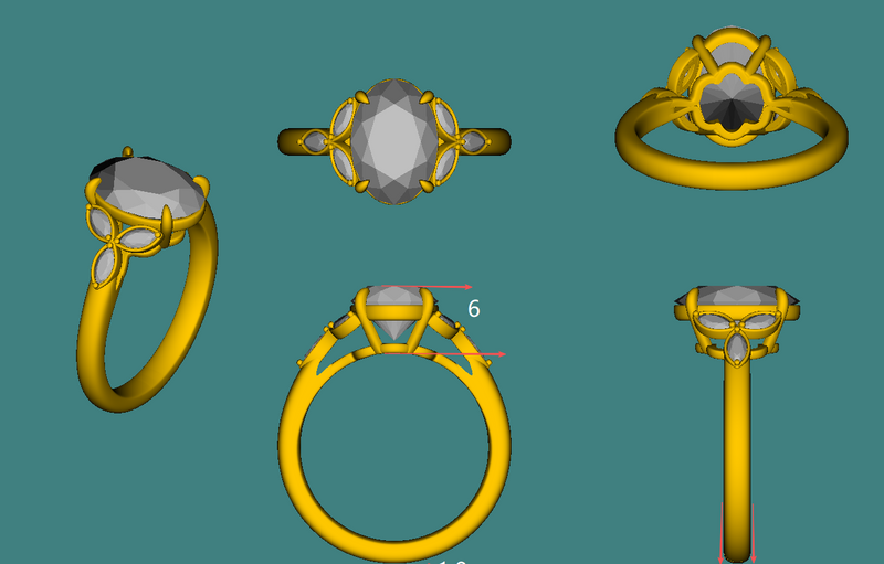 Oval cut Diamond Engagement Ring