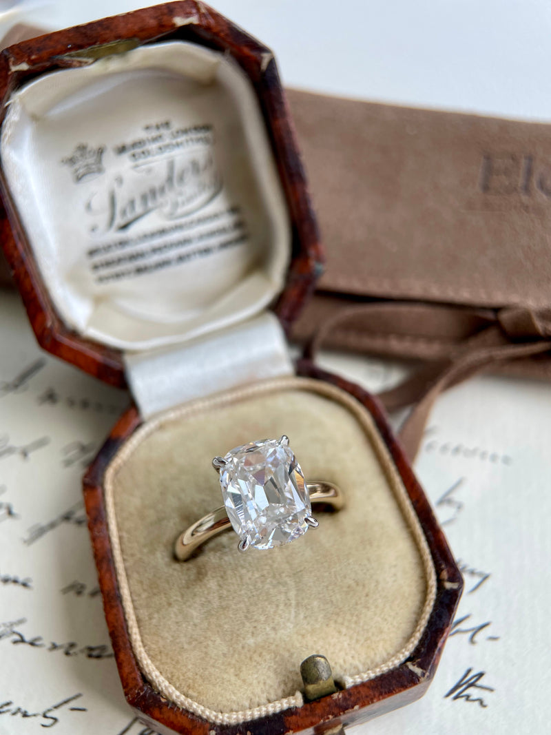 Old Mine Cushion cut Diamond Ring