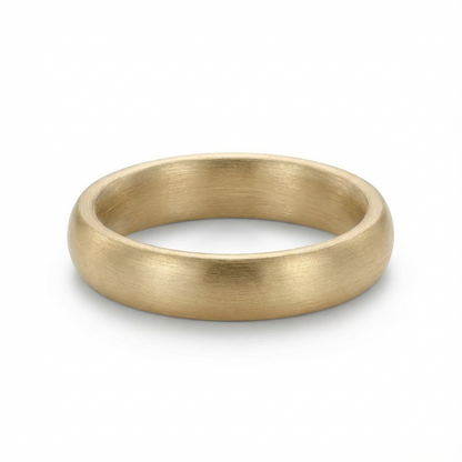 Classic Brushed Gold Men’s Wedding Band 4mm