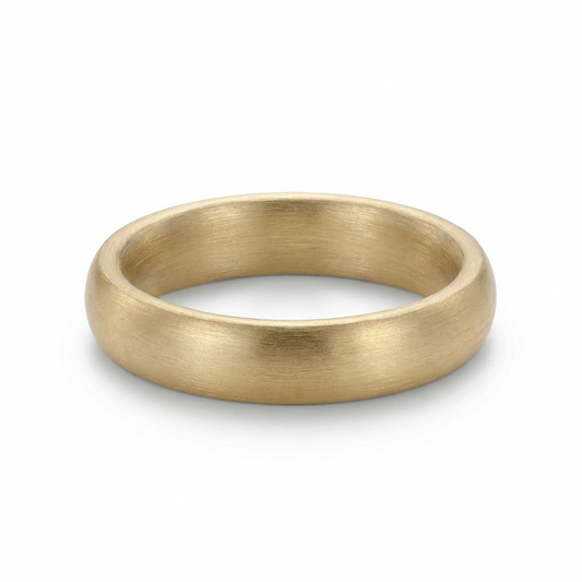 Classic Brushed Gold Men’s Wedding Band 4mm