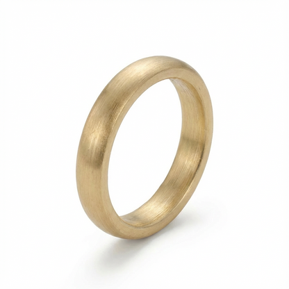 Classic Brushed Gold Men’s Wedding Band 4mm