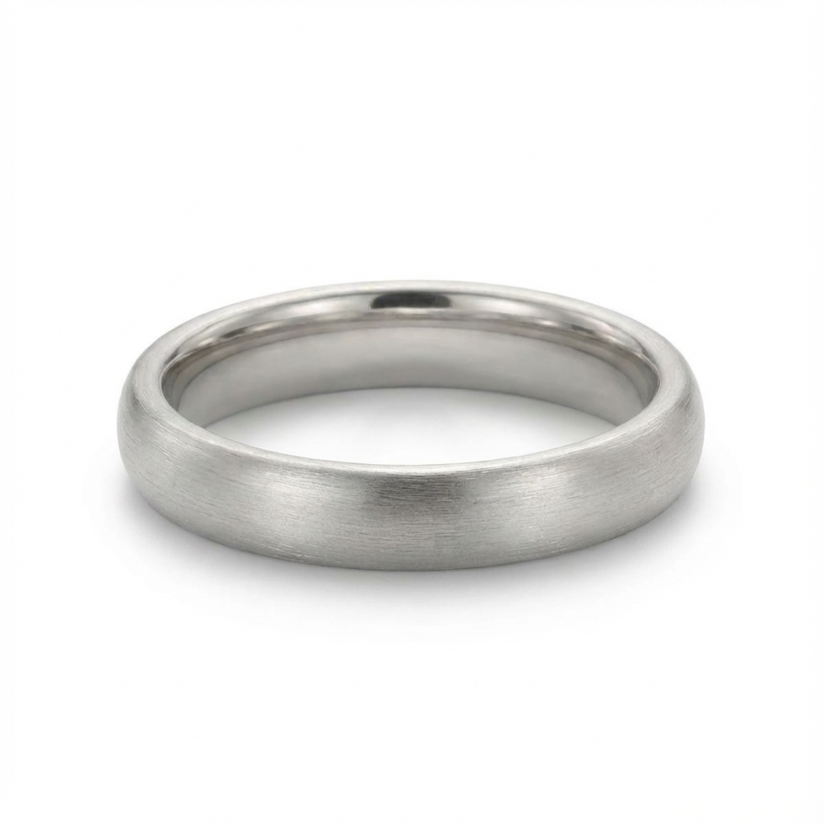 Classic Brushed Platinum Men’s Wedding Band 4mm
