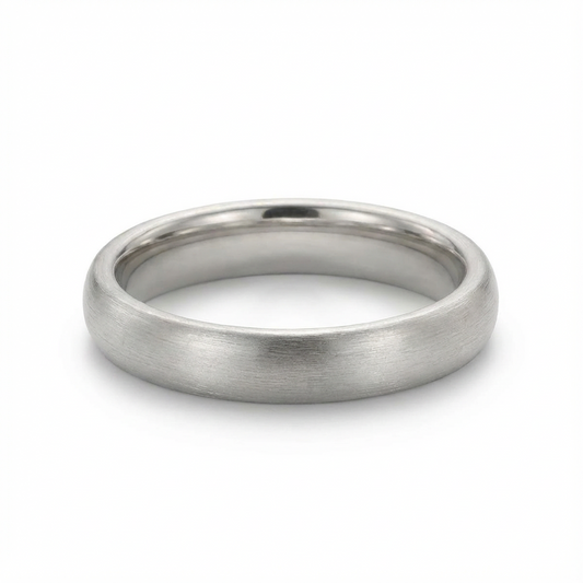 Classic Brushed Platinum Men’s Wedding Band 4mm