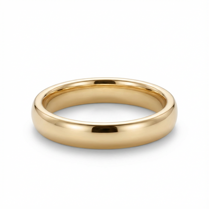 Classic Polished Gold Men's Wedding Band 4mm