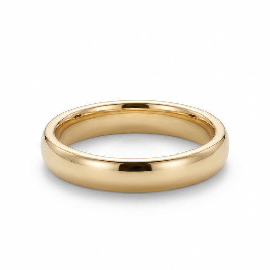 Classic Polished Gold Men's Wedding Band 4mm