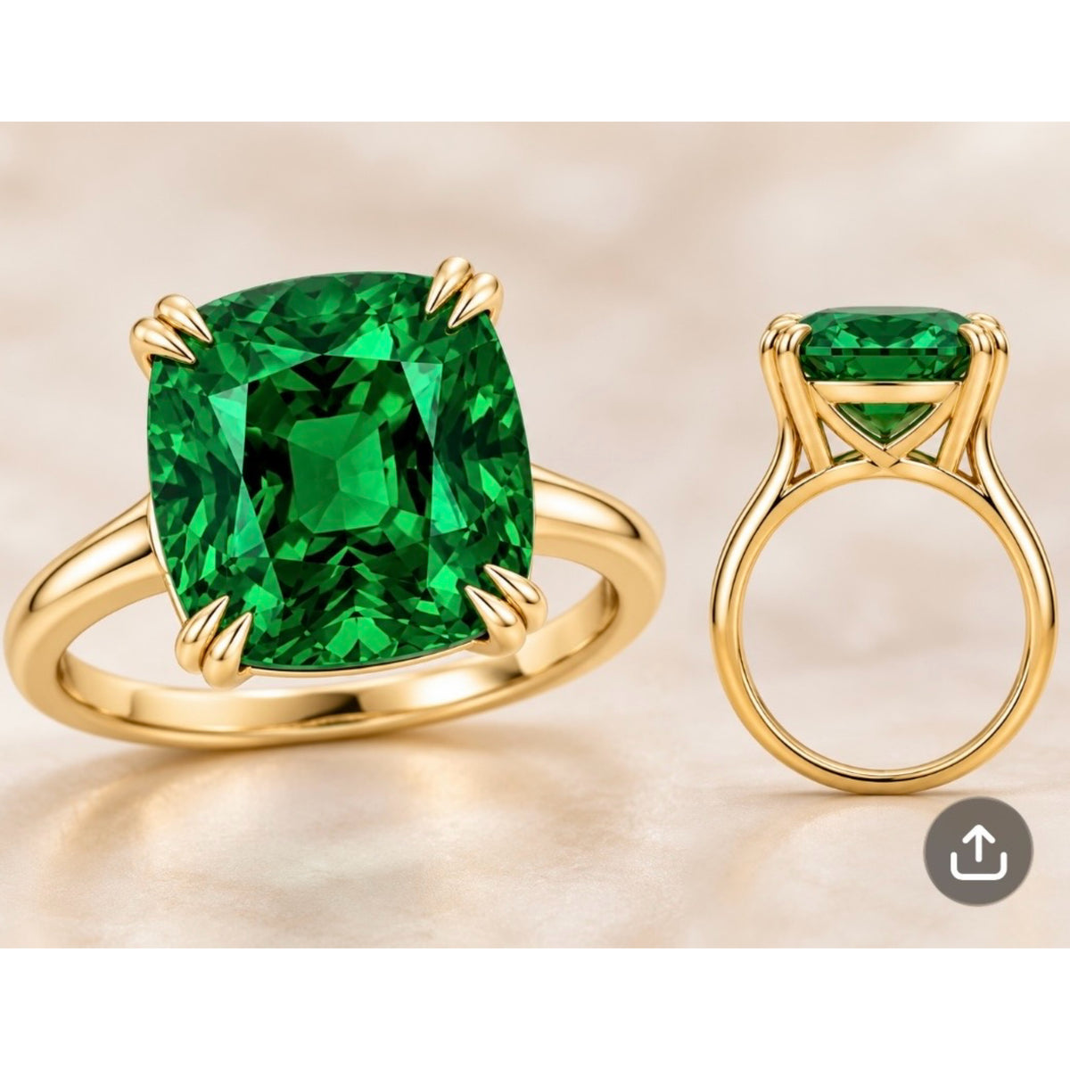 Custom Order- 4ct Lab Grown Emerald Ring