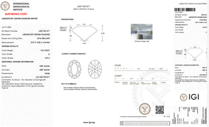 Custom Order Final Payment- Oval Lab Grown Diamond Ring