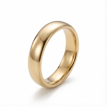 Classic Polished Gold Men's Wedding Band 5mm