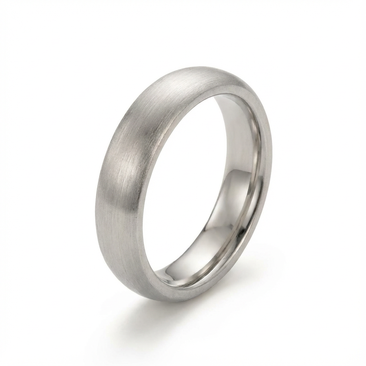 Classic Brushed Platinum Men’s Wedding Band 5mm