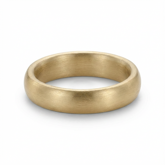 Classic Brushed Gold Men’s Wedding Band 5mm