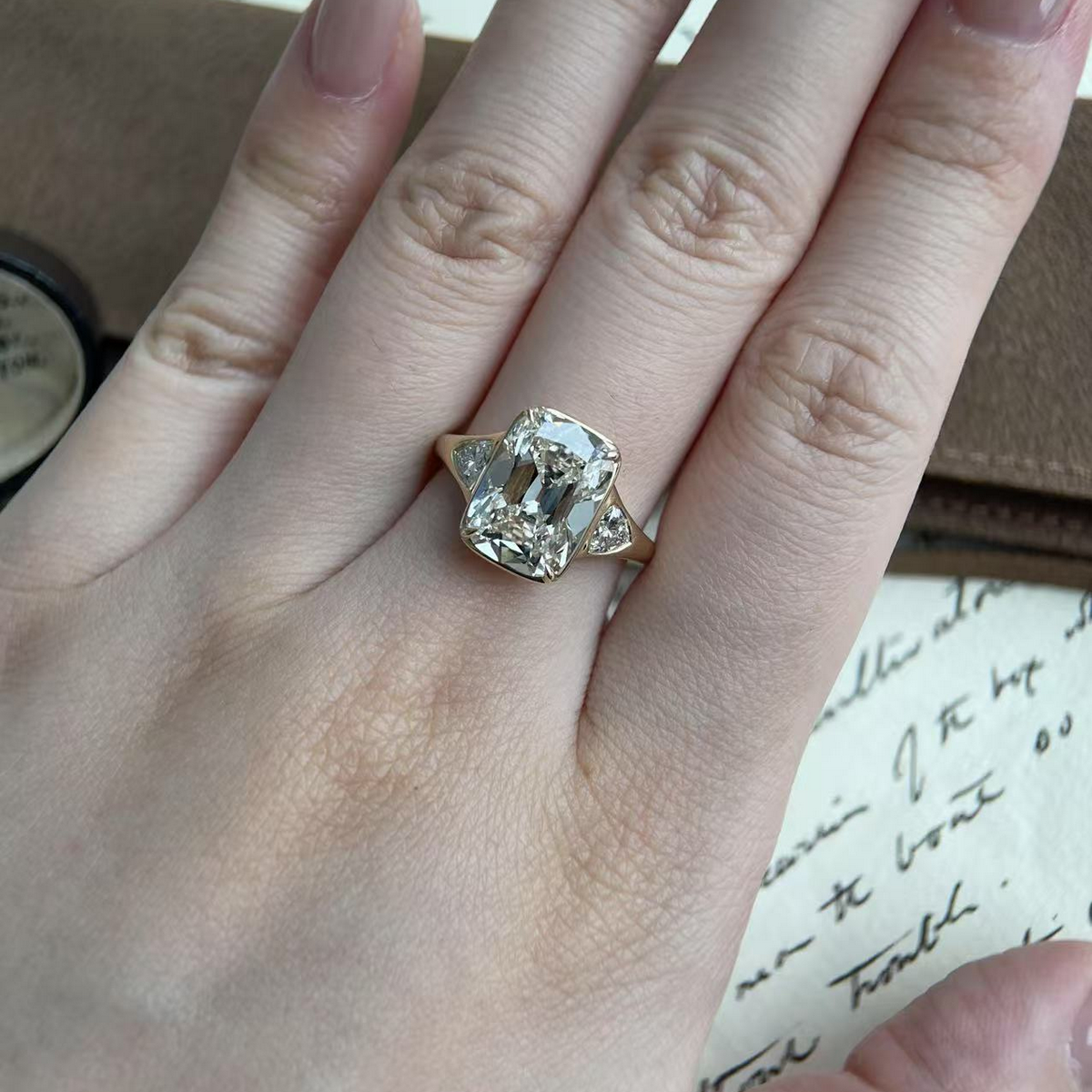 Isla-Old Mine Cushion Cut Lab Grown Diamond Ring