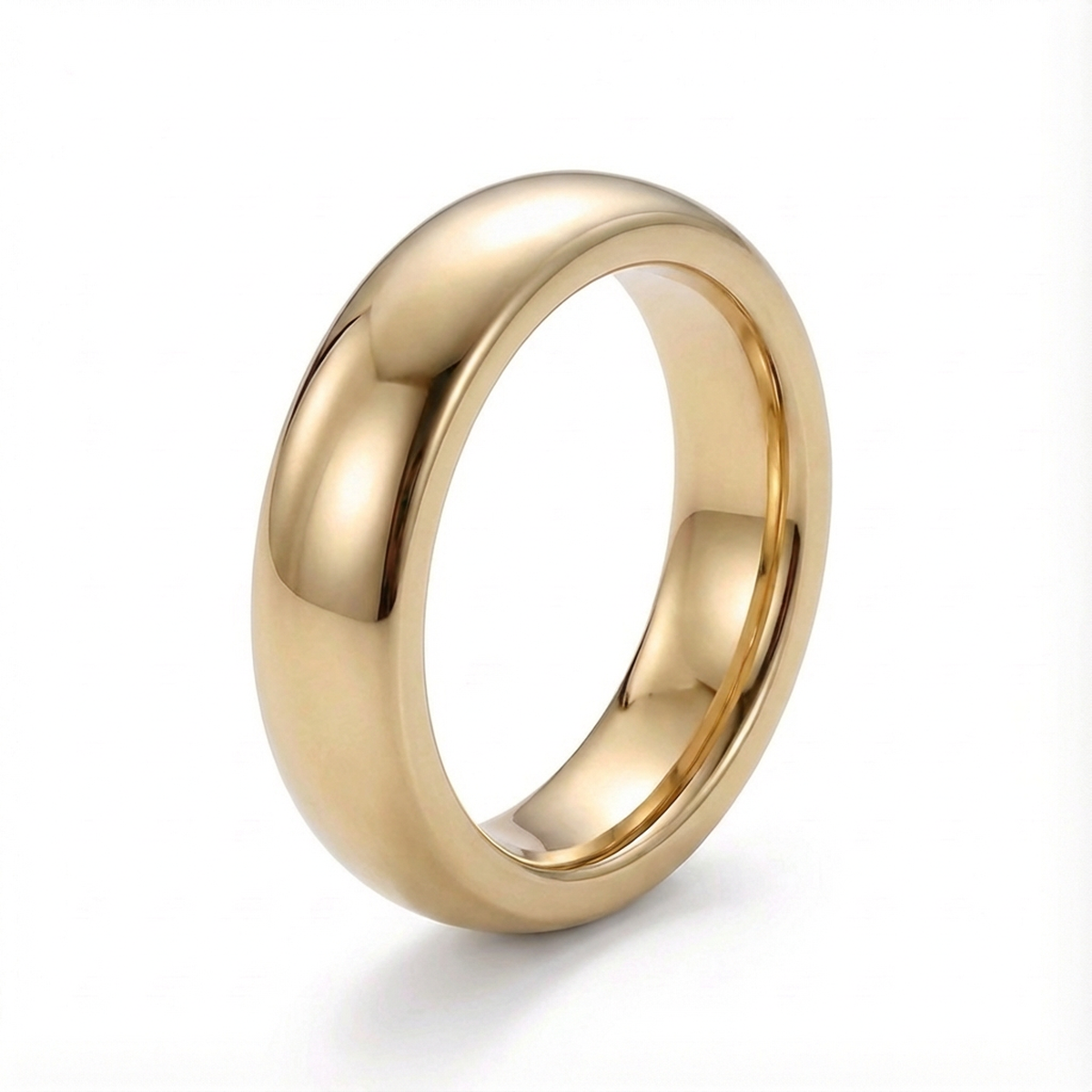 Classic Polished Gold Men's wedding Band 6mm
