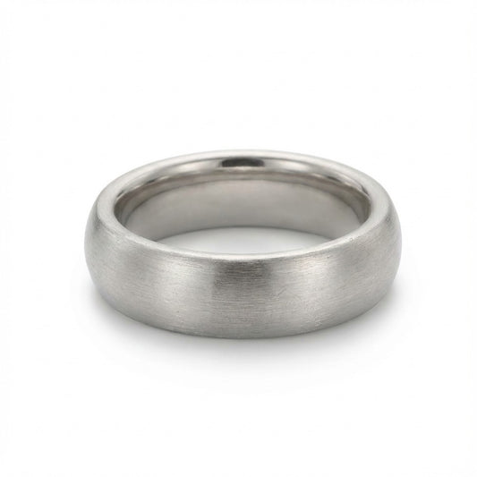 Classic Brushed Platinum Men’s Wedding Band 6mm | Elora