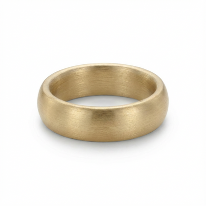Classic Brushed Gold Men’s Wedding Band 6mm