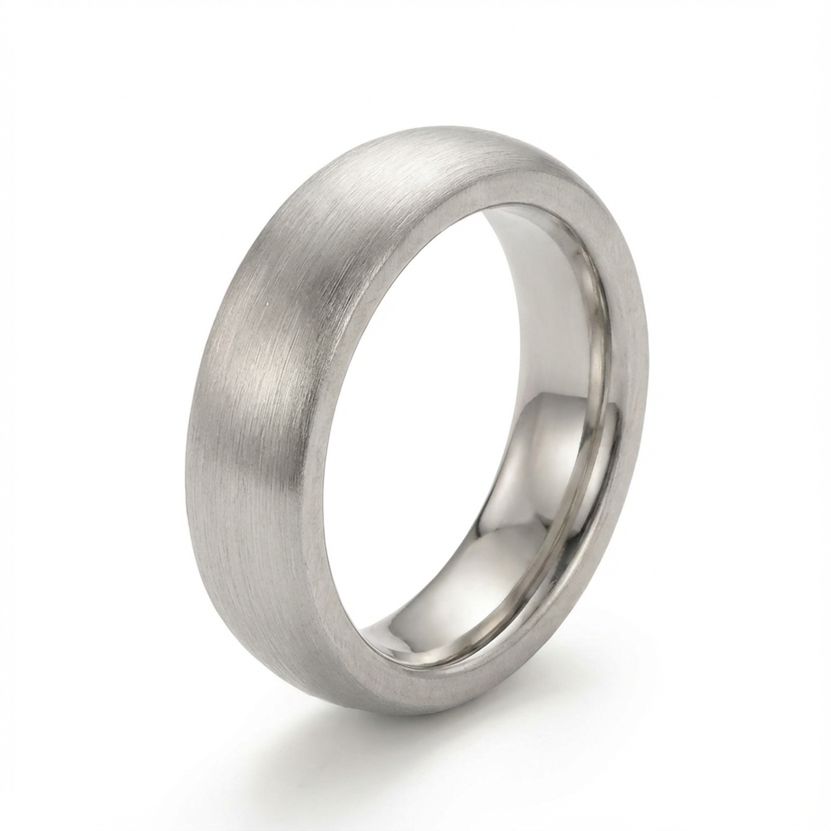 Classic Brushed Platinum Men’s Wedding Band 6mm