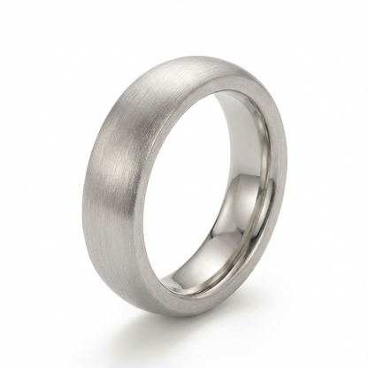 Classic Brushed Platinum Men’s Wedding Band 6mm