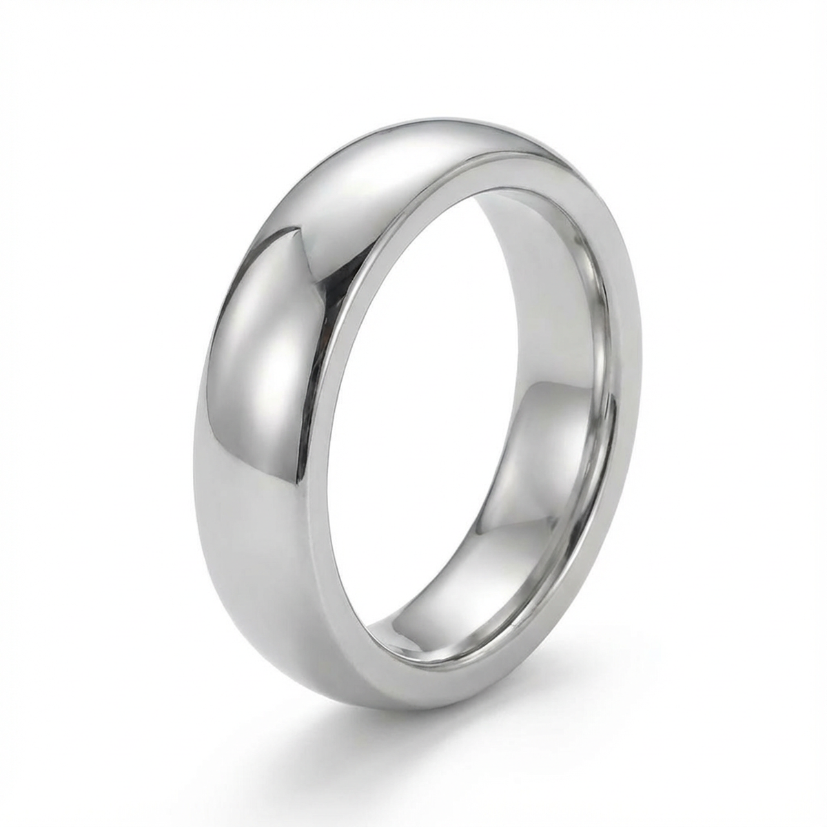 Classic Polished Platinum Men’s Wedding Band 6mm