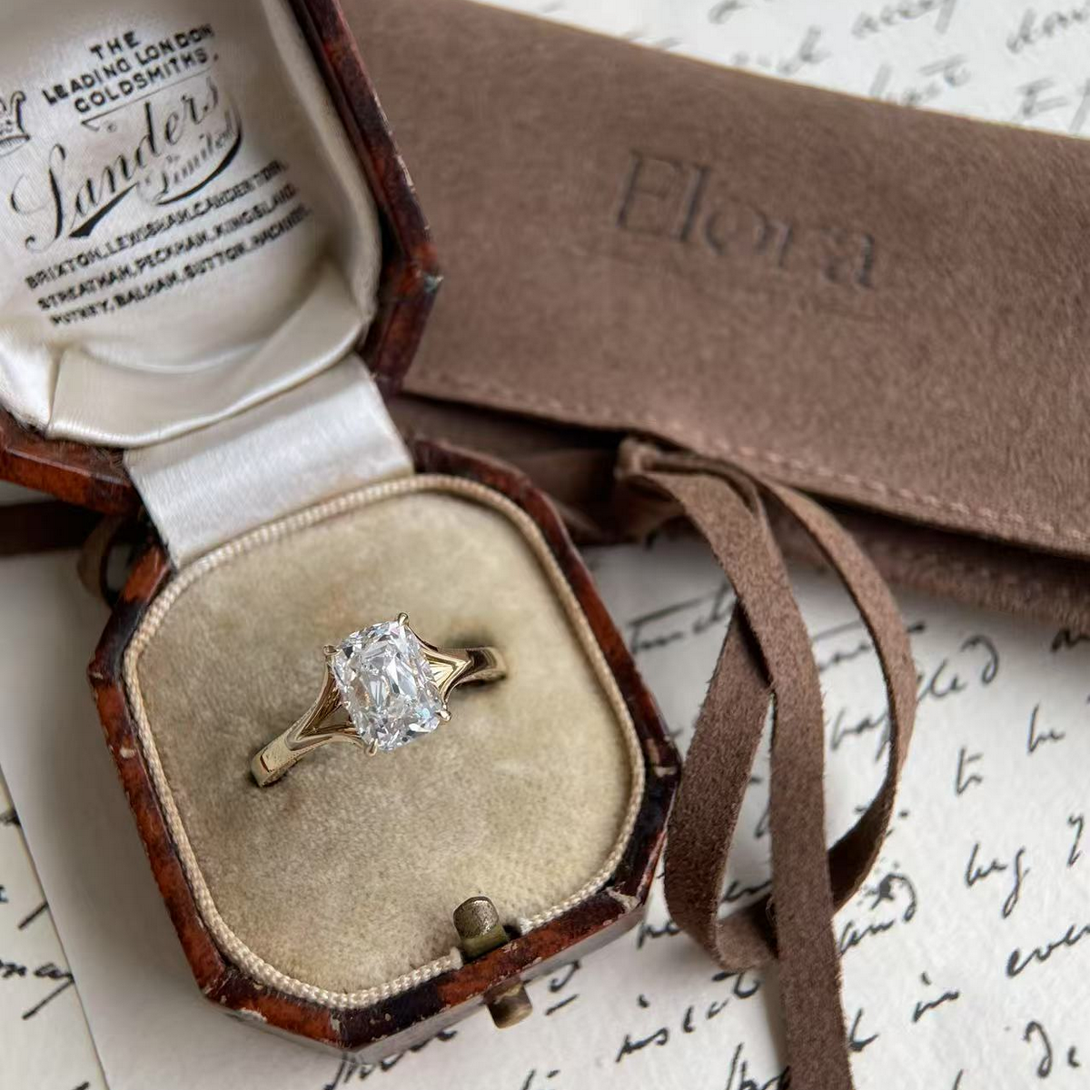 Wren-Old Mine Cushion Cut Lab Grown Diamond Ring