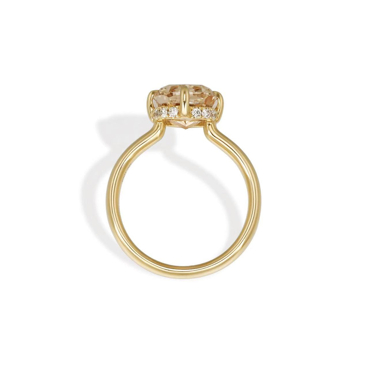 Sienna-Champagne Old Mine Cushion Lab Grown Diamond Ring 2